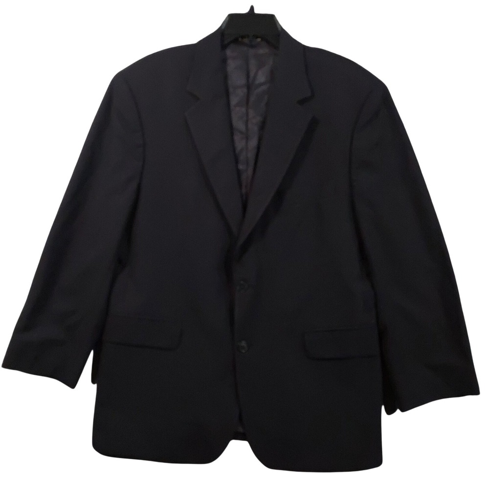 Brooks Brothers Blazer Sport Coat Mens 41S Large Black Wool Stretch‎ 346